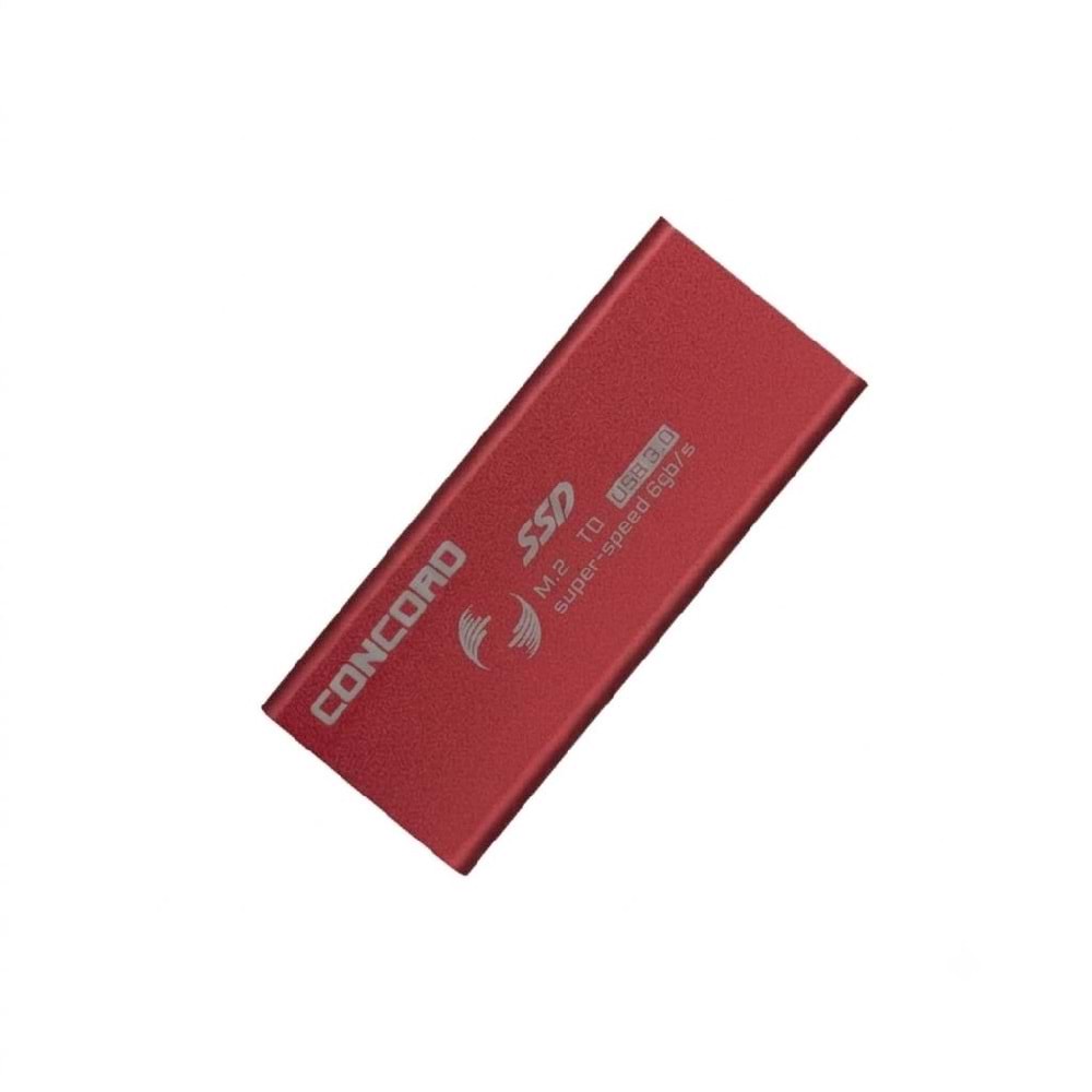 CONCORD C-898 NGFF SATA M.2 SSD Uyumlu SSD Kutu Alüminyum Kasa Kırmızı
