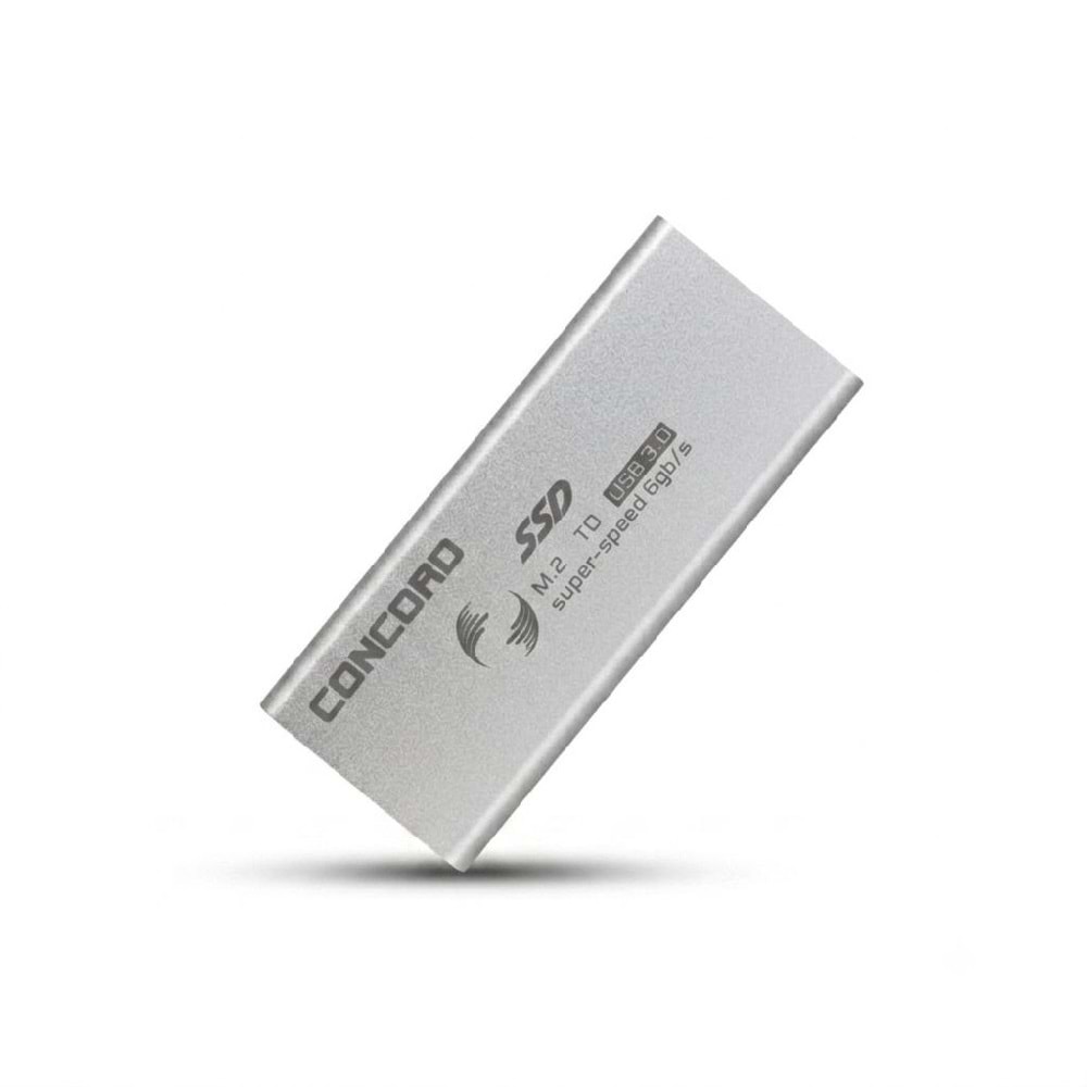 CONCORD C-898 NGFF SATA M.2 SSD Uyumlu SSD Kutu Alüminyum Kasa Silver