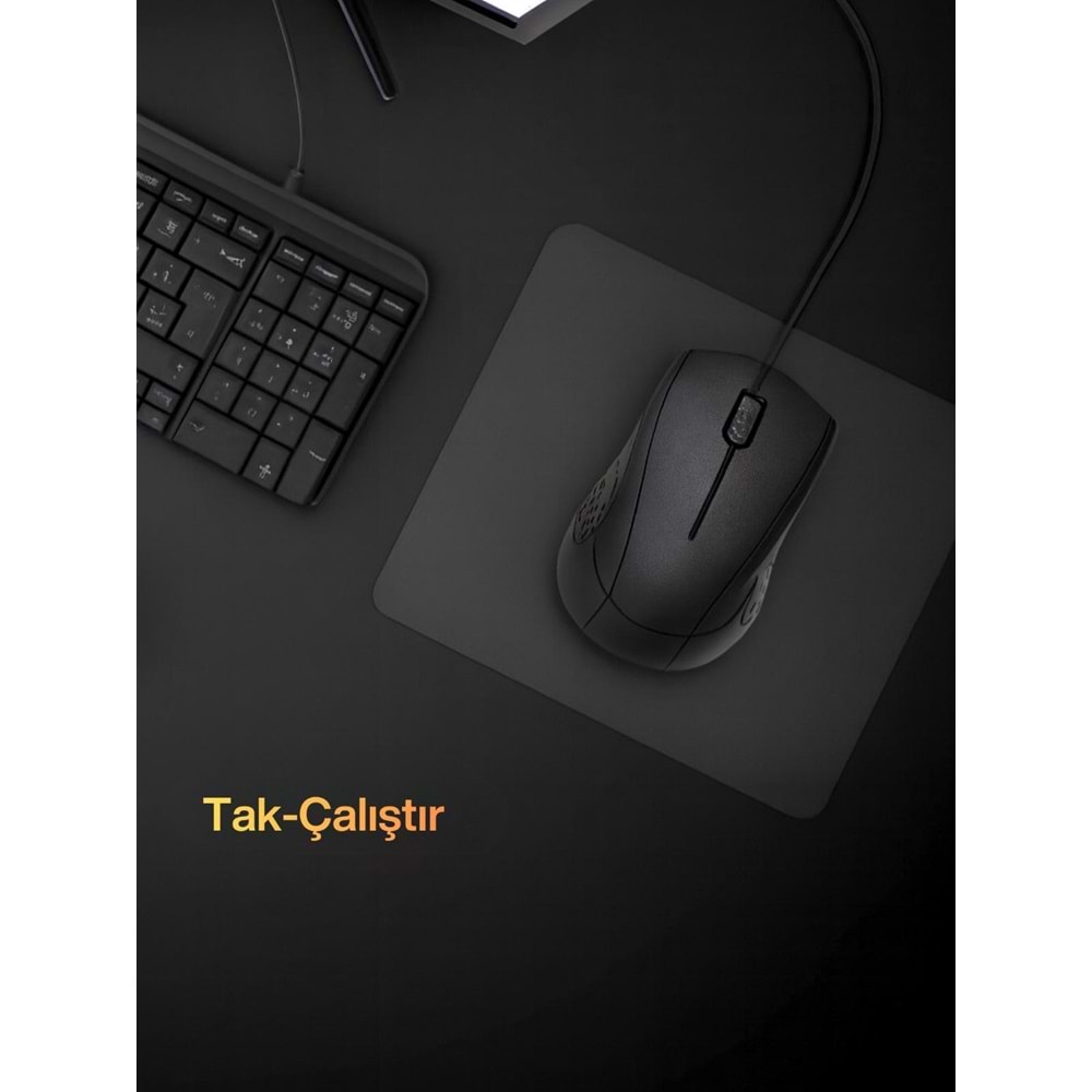 CONCORD C-29 USB Kablolu 3D Optik Mouse Siyah