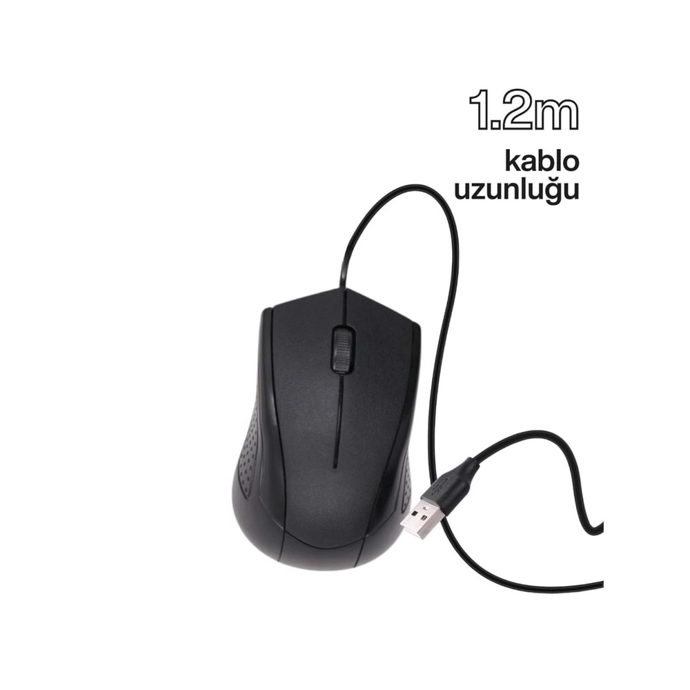 CONCORD C-29 USB Kablolu 3D Optik Mouse Siyah