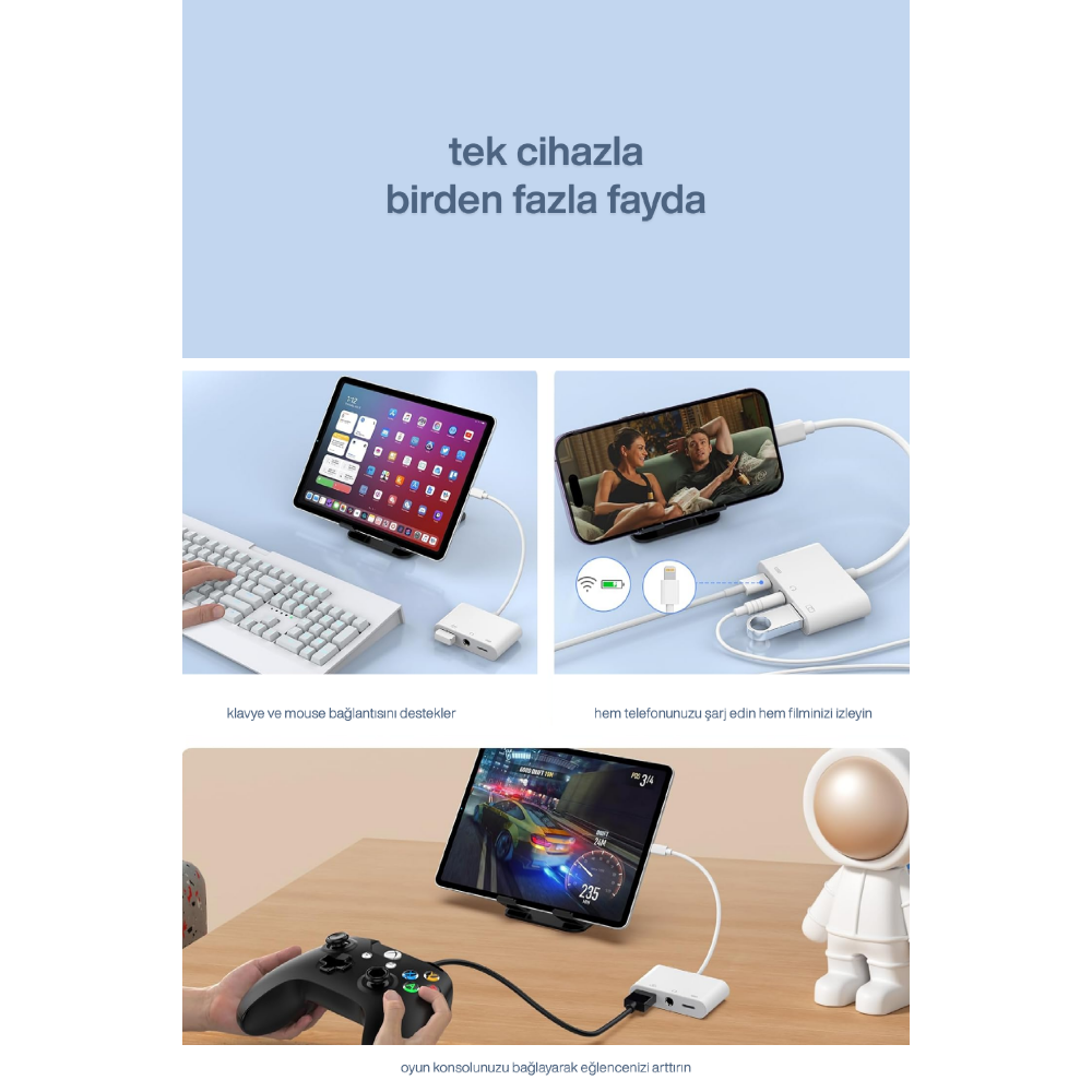 CONCORD JH-0513 USB 2.0 Lightning OTG Dönüştürücü