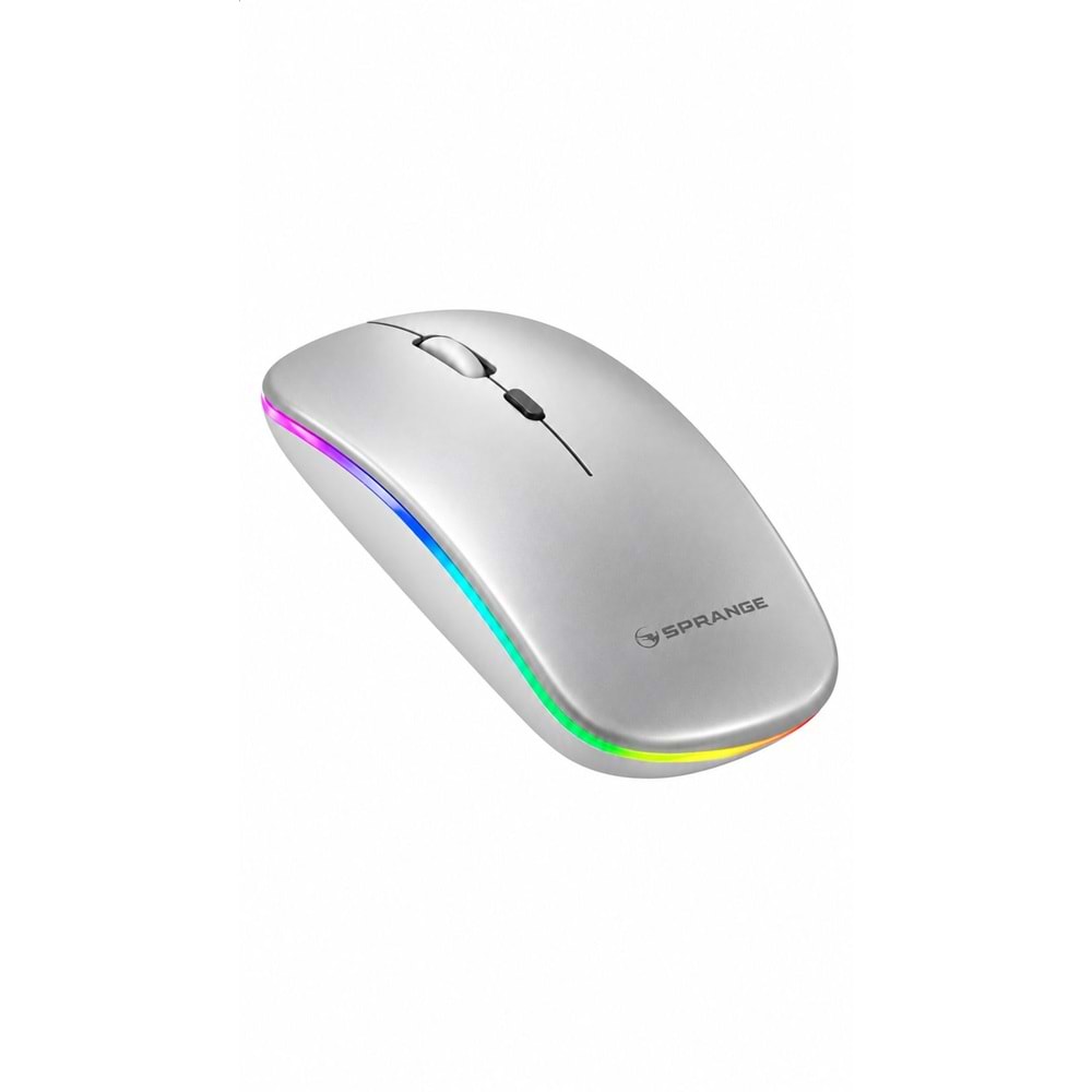 SPRANGE SR-M1 Kablosuz & Bluetooth Şarjlı Mouse Silver