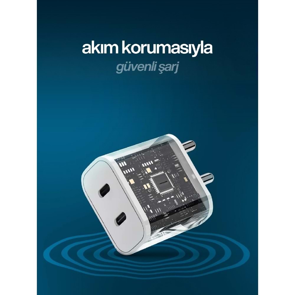 SPRANGE PLT-27 27W USB-L / USB-C PD Şarj Başlık Lightning – USB-C Data & Şarj Kablo