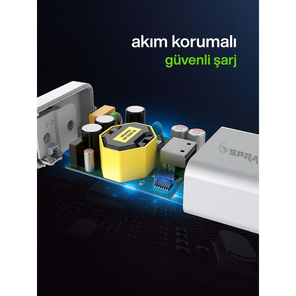 SPRANGE PTX-120 120W Turbo Şarj- USB-C Data & Şarj Kablo