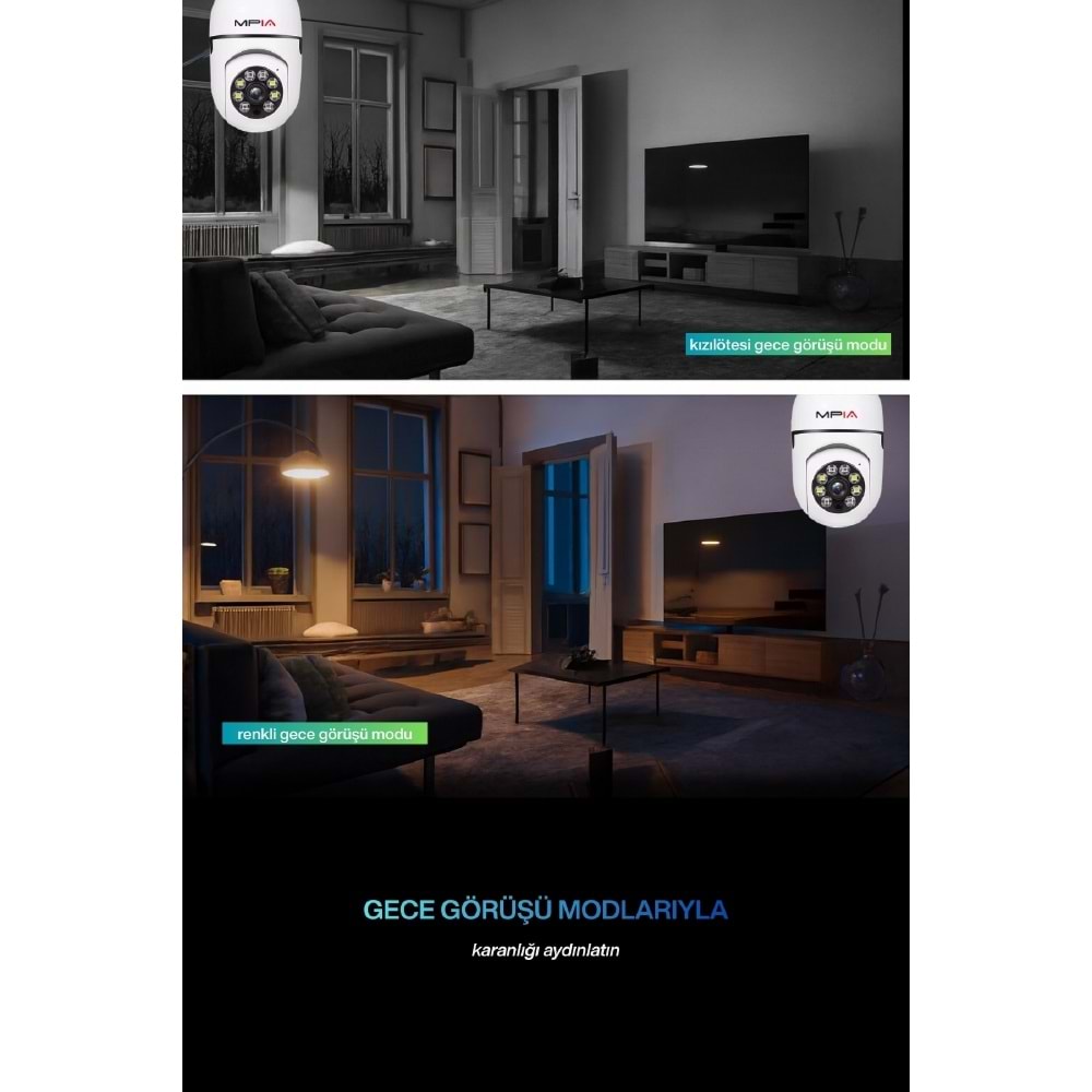 MPIA REN 4 MP Wi-Fi IP TF Kart Girişli Kamera 360° Panorama