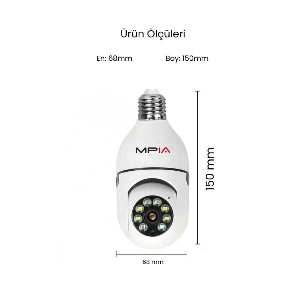 MPIA REN 4 MP Wi-Fi IP TF Kart Girişli Kamera 360° Panorama