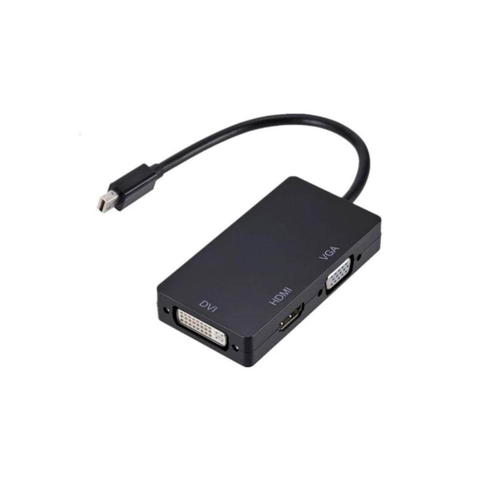 Mını Dp To Vga + Hdmı + Dvı Adapter SİYAH