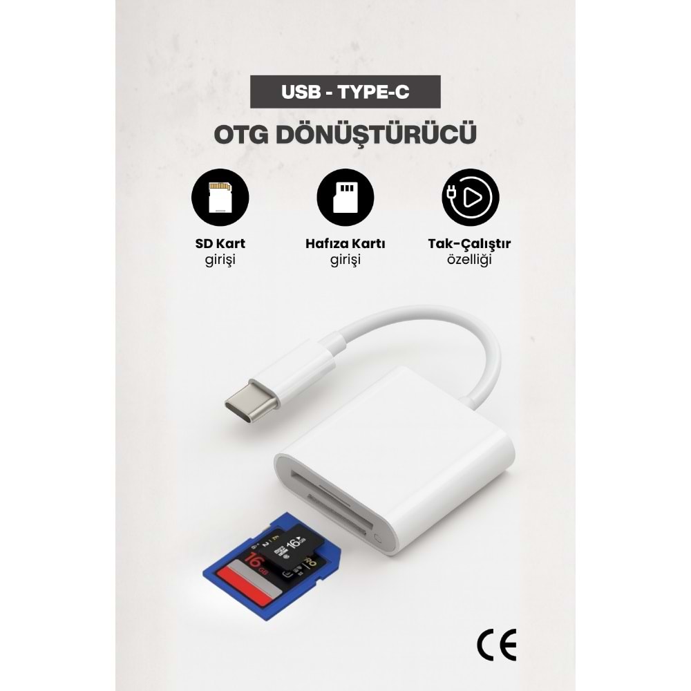 CONCORD USHTC TYPE-C Bağlantı 3.0 Kart Okuyucu