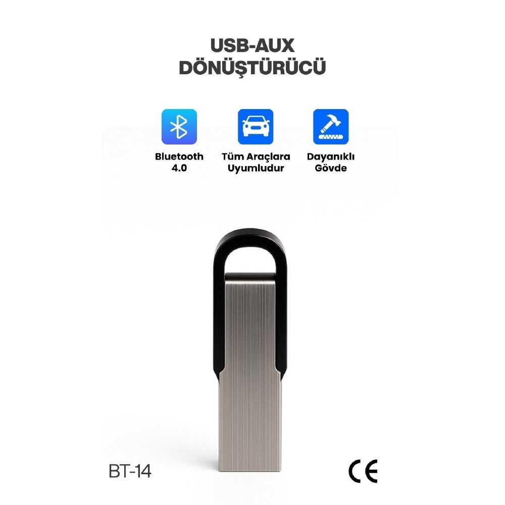 CONCORD BT-14 Araç Teyp Bluetooth Çevirici | USB Dönüştürücü