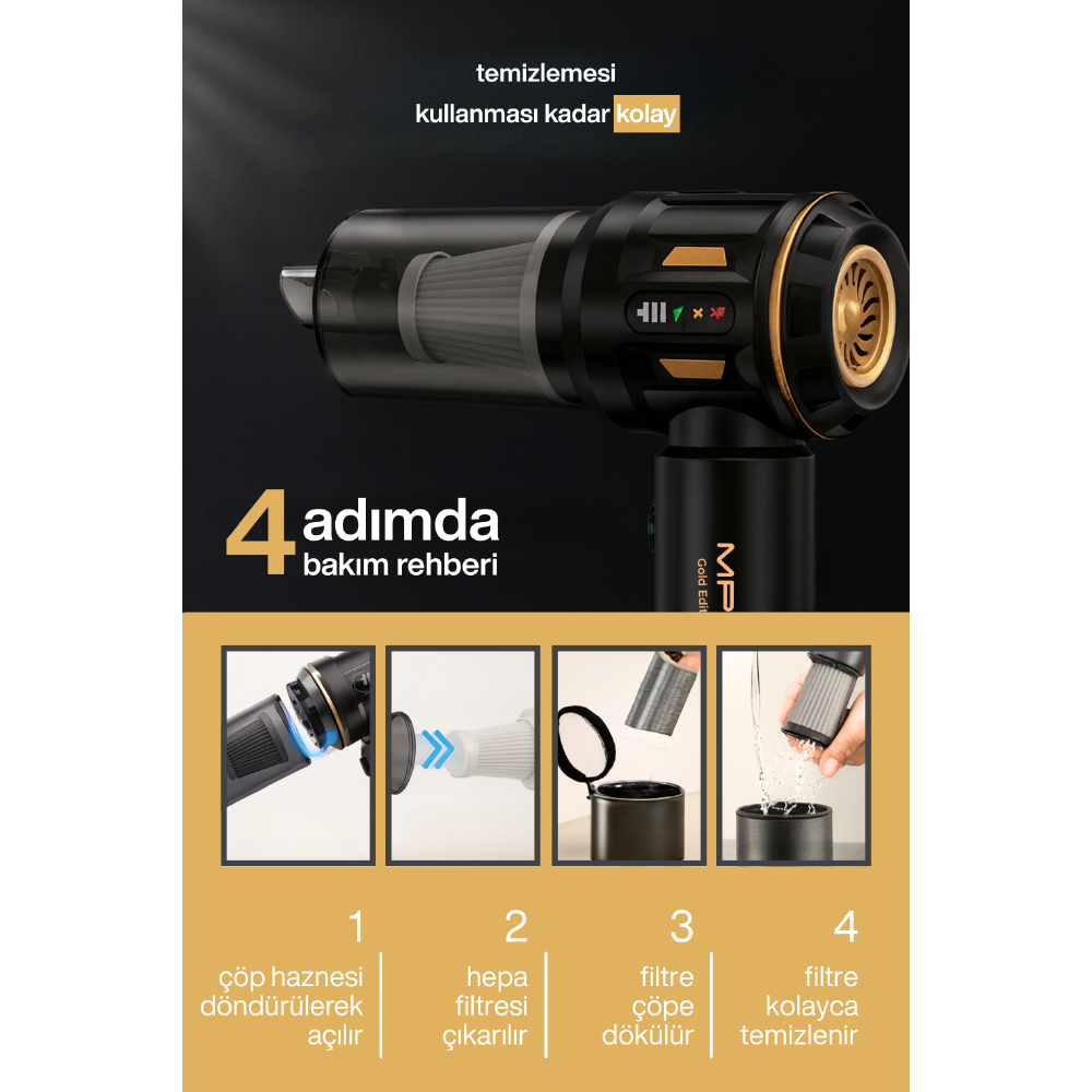 MPIA MCV-05 Gold Edition 10 IN 1 Araç Süpürgesi