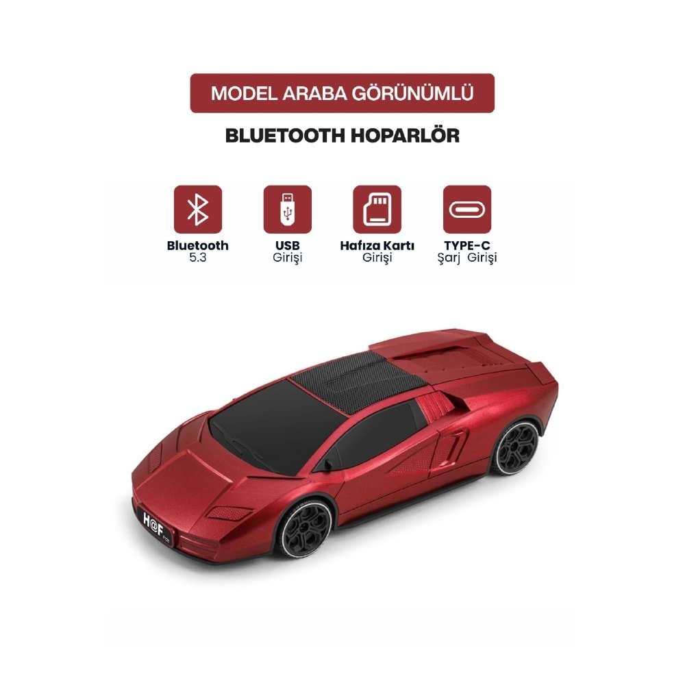 HF-F121 Model Araba Görünümlü Hoparlör Kırmızı