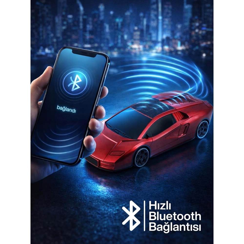 HF-F121 Model Araba Görünümlü Hoparlör Kırmızı