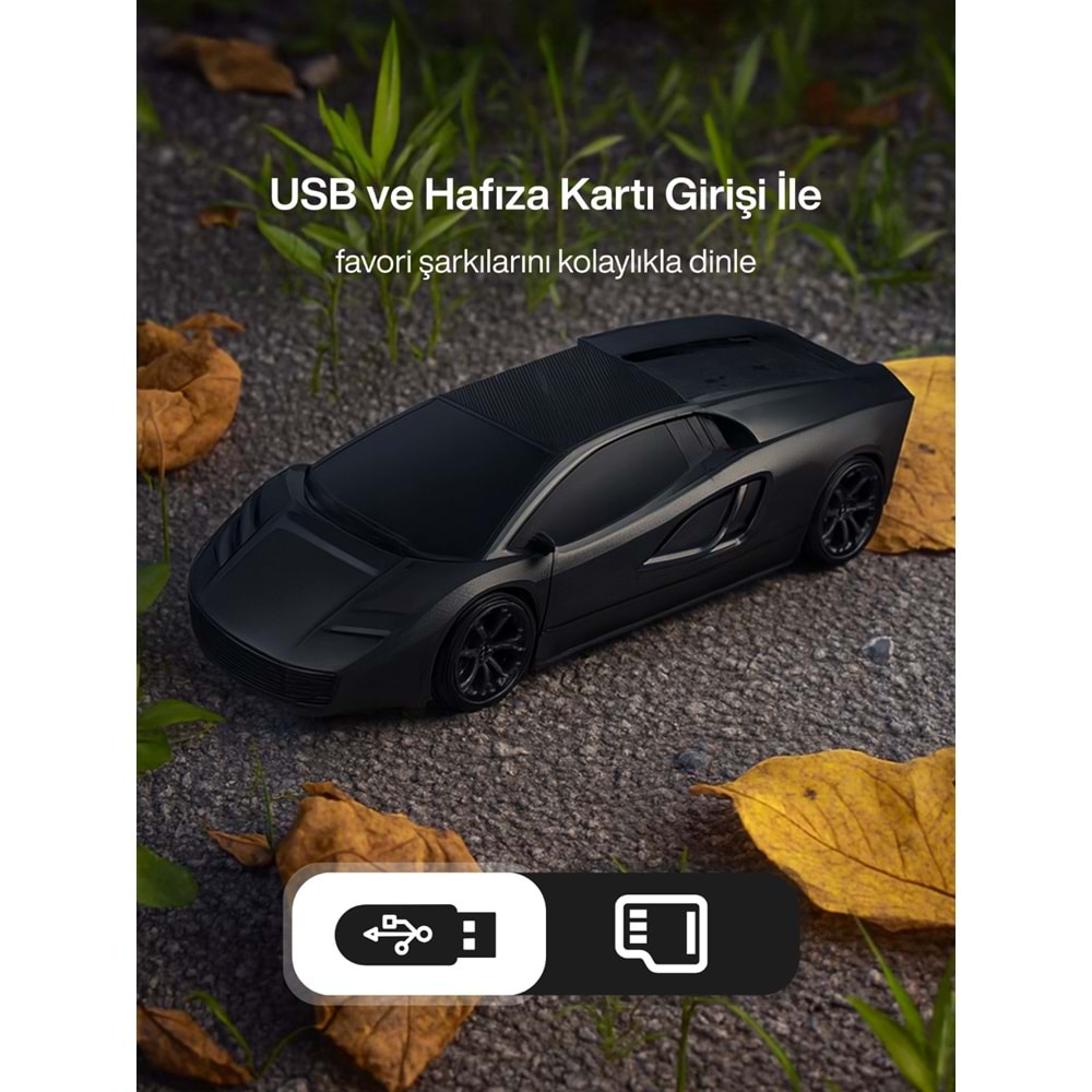 HF-F121 Model Araba Görünümlü Hoparlör Siyah