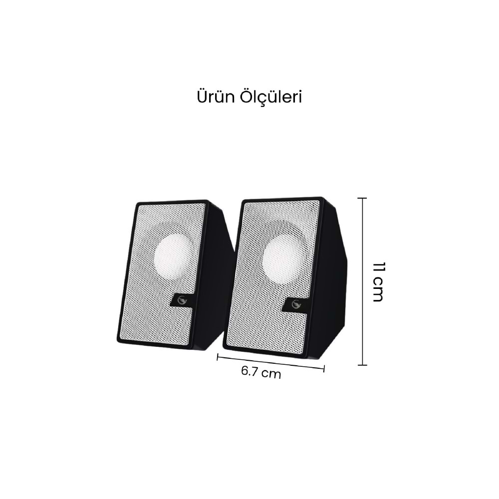Sprange SR-PN784 3W*2 USB 2.0 + 3.5mm USB 5V Hoparlör Beyaz