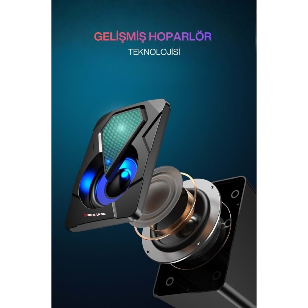 Sprange SR-PN785 2.0 3W*2 USB + 3.5mm 5V Hoparlör Siyah