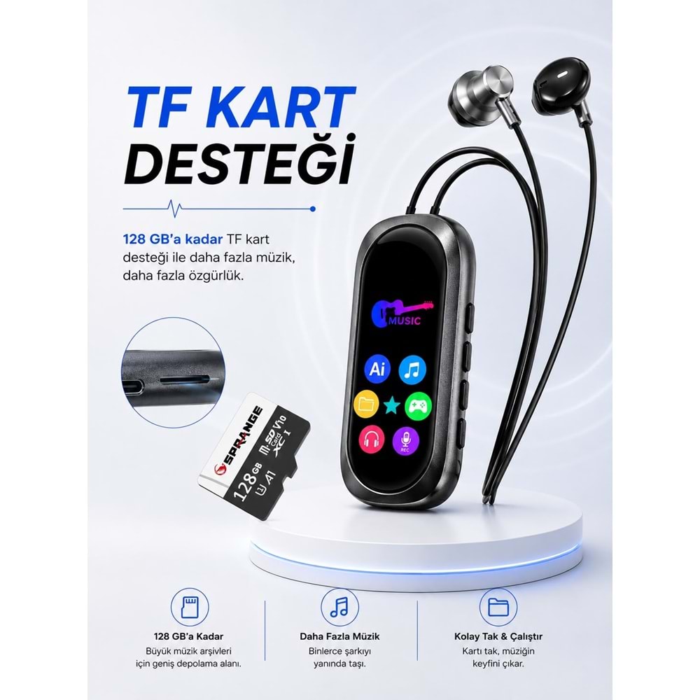 SPRANGE SR-T13 Bluetooth 5.4 / TF Kart Destekli Kulaklık