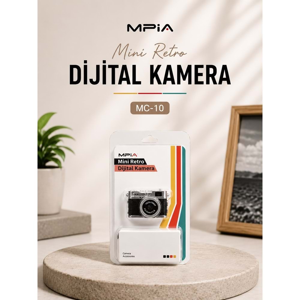 MPIA MC-10 Mini Retro Dijital TF Kartlı Kamera Siyah