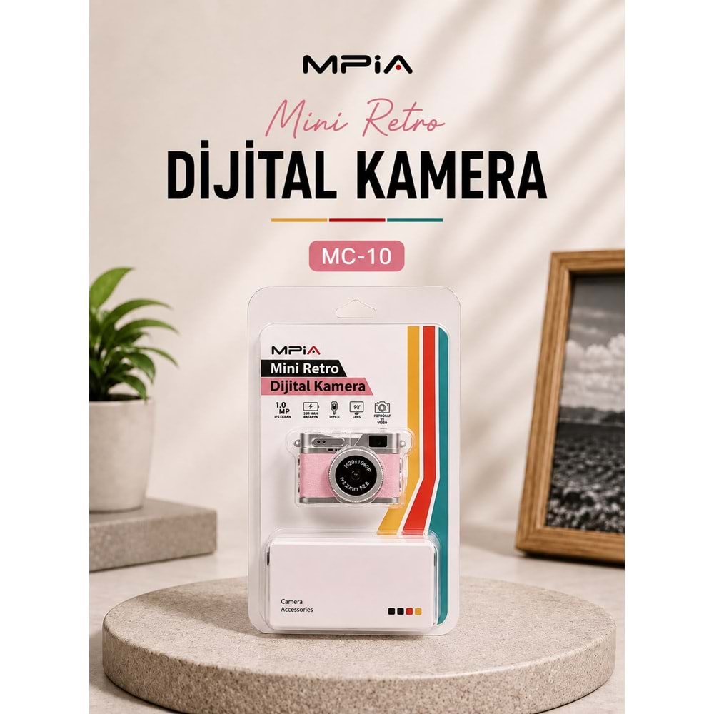MPIA MC-10 Mini Retro Dijital TF Kartlı Kamera Pembe
