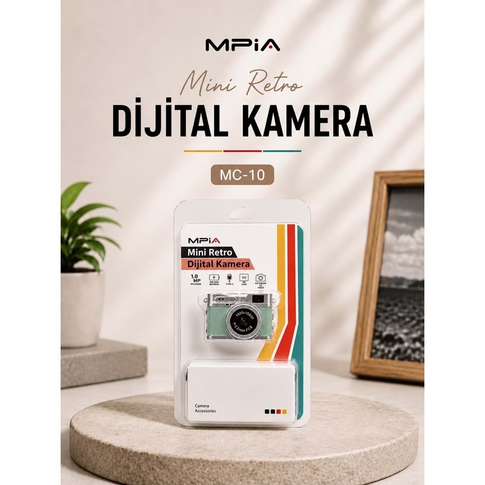 MPIA MC-10 Mini Retro Dijital TF Kartlı Kamera Yeşil