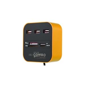 Concord C-847 Usb Hub 2.0+Card Reader Mavi