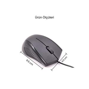 CONCORD C-29 USB Kablolu 3D Optik Mouse Siyah