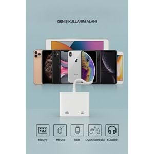 CONCORD JH-0511 Çift USB Bağlantı Lightning OTG Dönüştürücü