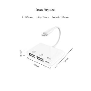 CONCORD JH-0511 Çift USB Bağlantı Lightning OTG Dönüştürücü