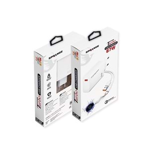 SPRANGE PT-X67 67W Turbo USB Şarj USB-C Data & Şarj Kablo