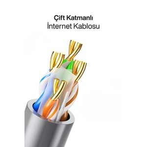 MPIA NC-1 OFC 305 Metre / 0.57mm CAT6 FTP Çift Katmanlı Dış Ortam İnternet Kablosu