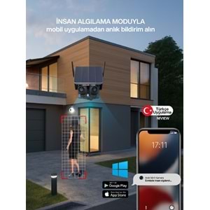 MPIA ZEN 4K / 8 MP Panoramik Çift Lens 4G Sim Kart / Solar Kamera