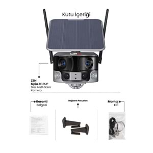 MPIA ZEN 4K / 8 MP Panoramik Çift Lens 4G Sim Kart / Solar Kamera