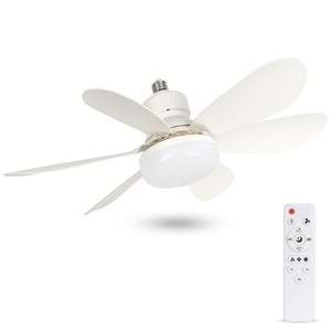 SHOAMI T0522-B Kumandalı Işıklı Vantilatör Beyaz