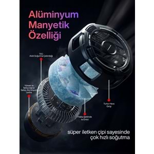 SPRANGE SR-MC7 RGB Aydınlatma Manyetik 3 Kademeli 8*5*4cm Telefon Soğutucu