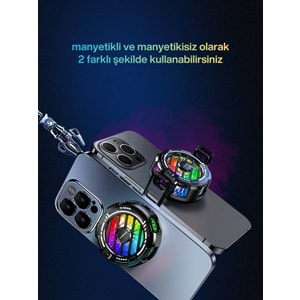 SPRANGE SR-MC7 RGB Aydınlatma Manyetik 3 Kademeli 8*5*4cm Telefon Soğutucu