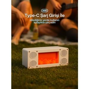 L45 Bt/Fm/Usb Alev & Şömine Efekti Hoparlör Beyaz