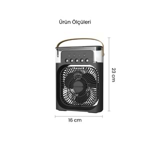 CONCORD MS-55 Hava Nemlendirici RGB Işıklı Soğutucu Fan Siyah