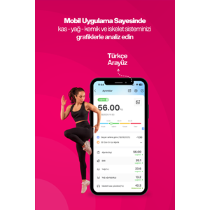 CONCORD C-W01 Akıllı Bluetooth Baskül Pembe