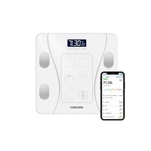 CONCORD C-W01 Akıllı Bluetooth Baskül Beyaz