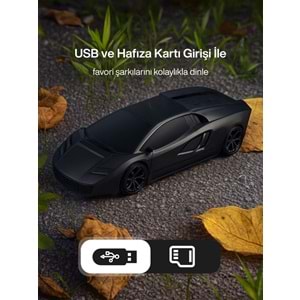 HF-F121 Model Araba Görünümlü Hoparlör Siyah