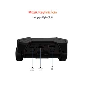 HF-F121 Model Araba Görünümlü Hoparlör Siyah