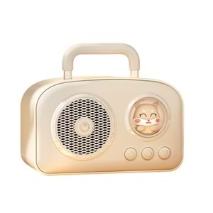 C-270 Sevimli Tasarım & Taşınabilir / Radyolu Bluetooth Hoparlör Bej