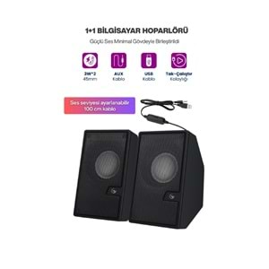 Sprange SR-PN784 2.0 3W*2 USB + 3.5mm USB 5V Hoparlör Siyah