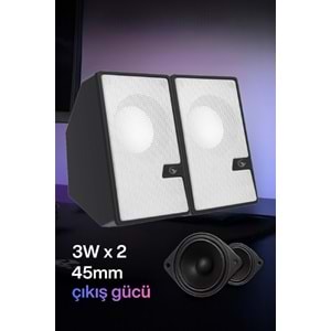 Sprange SR-PN784 3W*2 USB 2.0 + 3.5mm USB 5V Hoparlör Beyaz