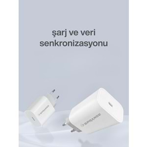 SPRANGE PT-45S 45W Type-C Iphone 15/16/17 Uyumlu Hızlı Şarj Adaptörü