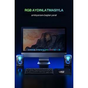 Sprange SR-PN785 2.0 3W*2 USB + 3.5mm 5V Hoparlör Siyah