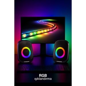 Sprange SR-PN786 2.0 3W*2 USB + 3.5mm 5V Hoparlör Siyah