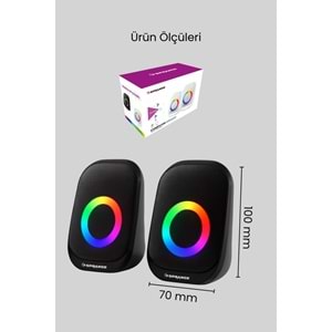 Sprange SR-PN786 2.0 3W*2 USB + 3.5mm 5V Hoparlör Siyah