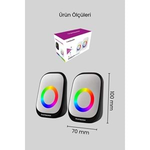 Sprange SR-PN786 2.0 3W*2 USB + 3.5mm 5V Hoparlör Beyaz