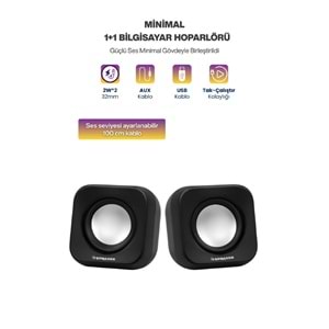 Sprange SR-PN99 2W*2 USB 2.0 + 3.5mm 5V Hoparlör Siyah