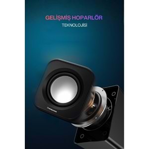Sprange SR-PN99 2W*2 USB 2.0 + 3.5mm 5V Hoparlör Siyah